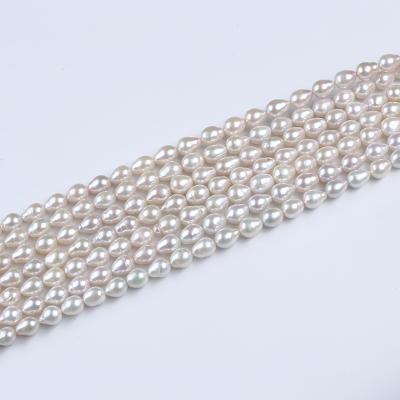 China White Jewelry 8-9mm AAA Drop Beads Natural Freshwater Pearls Strand for sale