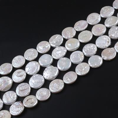 China White Natural Loose Pearl 20mm Freshwater Pearl Coin Pearl Freshwater Strand for sale