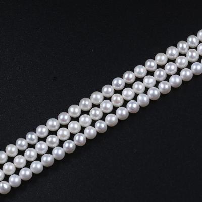 China Real Natural White Loose Pearls Jewelry 4.5mm AA Round Freshwater Pearl Strand for sale