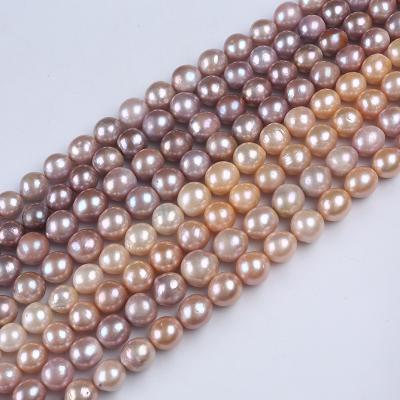 China Jewelry Factory Price Grade 12-15mm AA Cultured Pink Purple Round Real Freshwater Pearl Loose Beads Pearl Strand for sale