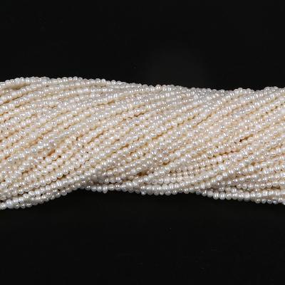 China Jewelry 2-2.5mm Cultured White Potato Shape Natural Loose Beads Freshwater Pearl Strand for sale