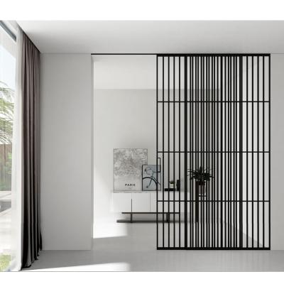 China Decoration 2022 Invisible Grille Track Sliding Door Cheap Anti Slide Glass Slim Horizontal Modern Aluminum Alloy Apartment Accept for sale