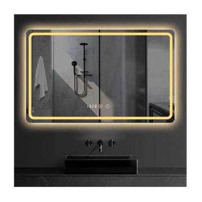 China Illuminated customized oversized wall mount bath vanity light up mirror rectangle touch screen smart bathroom mirror led for sale