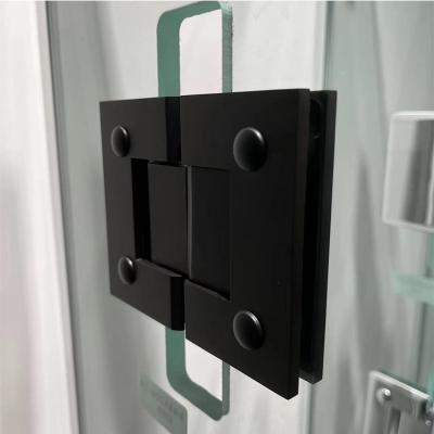 China Modern High Quality 304 Stainless Steel Brass Black 180 Degree Shower Door Glass To Glass Hinge For Glass Shower Door for sale