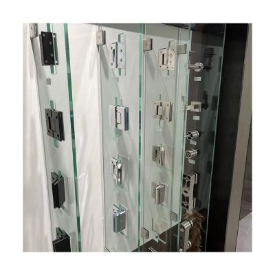 China Modern Modern Bathroom Hardware Stainless Steel Door Hinge 180 Degree Glass to Glass Hinge for sale