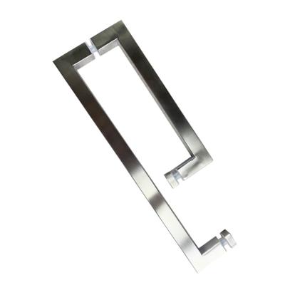 China Easy to install and durable Bathroom toilet handle shower room push pull glass door handle 304 stainless steel door handle for sale