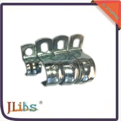 China Zinc Galvanized Hydraulic Tube Saddle Clamps / Saddle Pipe Clips Vertical Without Rubber for sale