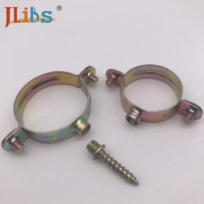 China 6mm-70mm Saddle Pipe Clamp M7 Without Rubber Yellow Zinc Galvanize for sale