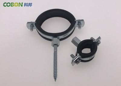 China Zinc Plated Cast Iron Pipe Clamps With Rubber And M8 / M10 Nut And Plastic Anchor for sale