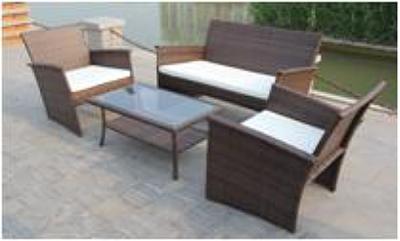 Chine Ensemble en osier de sofa du rotin 4PCS de jardin de résine extérieure tous temps gentille de meubles à vendre