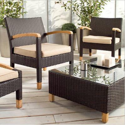 China 4pcs rattan sofas with wooden legs and arms for sale