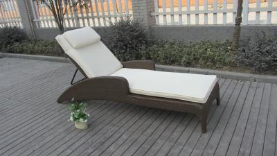 China Outdoor / Indoor Cane Sun Lounger , Rattan Wicker Lounge Chair Set for sale