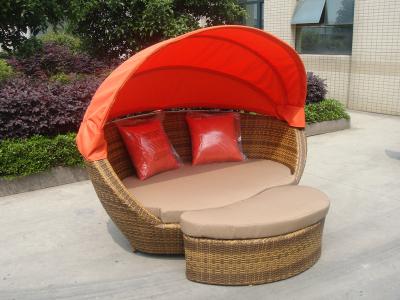 China De bouw van Balkon Waterdichte Openluchtrotan Daybed met Lijst Te koop