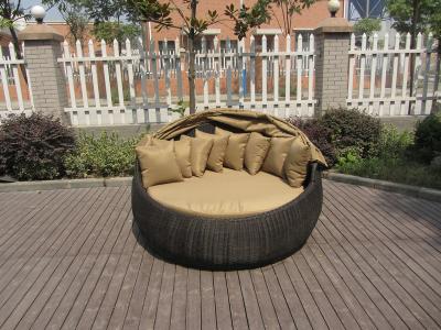 Κίνα Υπαίθριος ινδικός κάλαμος Daybed, Hand-Woven παντός καιρού στρογγυλό κρεβάτι ήλιων προς πώληση