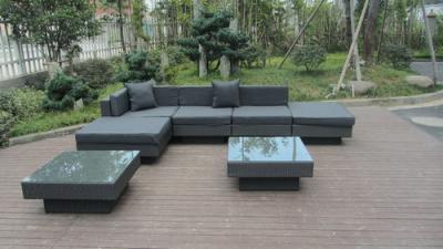 China Modern Black Outdoor Rattan Sofa Set For Bar / Cafe / Balcony for sale