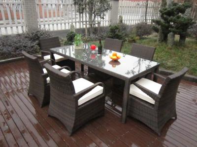 China Jardín de la rota que cena los sistemas, muebles de mimbre del patio de la resina lavable en venta