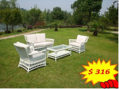 China All Weather Wicker Furniture 4pcs Outdoor Rattan Sofa , Outdoor Wicker Patio Furniture for sale