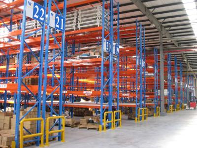 China Blue / Orange / Green Industrial Pallet Racks Heavy Duty Teardrop Type for sale