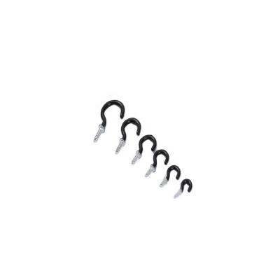 China Steel Plastic coated cup hook set Antirust And Corrosion-resistant Ceiling Question Mark Cup Hook Vinyl Coated Screw-in Wall Hooks for sale