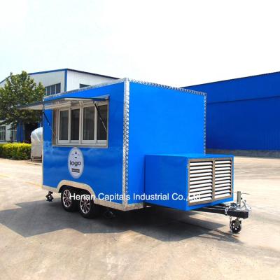 China Factory 3.5m outdoor mobile vegetable processing food truck mobile street foodtruck dinner trailer square train towable food cart for sale