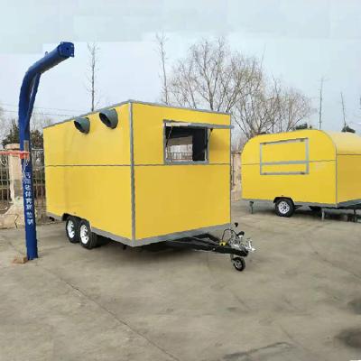 China Custom Food Trailer Vegetable Processing Cart Mobile Plant Food Trailer Coffee Ice Cream Fast Food Truck for sale