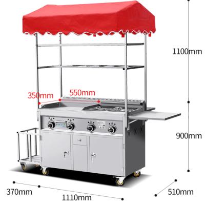 China Easy operate mobile deep fryer cart hot dog trailer for street food cart cart food trailer for sale