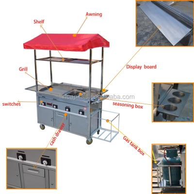 China Easy operate mini food trailer fast food cart crepe hot dog trailer for street food cart cart for sale