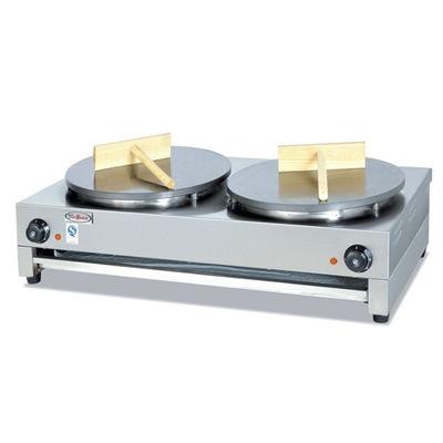 China Commerical Countertop Crepe Makers Crepe Machine 2-Plate Crepe Pancake Making Machine Easily Cleaned for sale