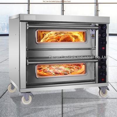 China Easily Cleaned Selling Two Plate Electric Pizza Oven On Commercial Other Snack Machines Pizza Oven for sale