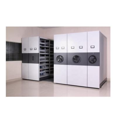 China Foldable industrial mobile compactor electronic archive heaps file shelf storage mobile system metal steel mobile shelving for sale