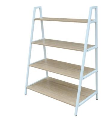 China (Height)Adjustable Bookladder for School Library Book Shelves 4 Tiers Book Case Storage Ladder Steel Shelving for Metal Home Office Furniture for sale