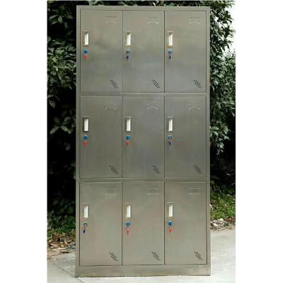 China Modern Business 9 Door Lockers Waterproof Stainless Steel Locker And Changing Cabinets for sale