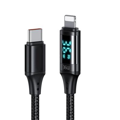 China Hot-selling New 1.2 Meters 2022 Digital Display Palladium Power Charging Cable Nylon Housing Metal Aluminum Alloy Braid Cable Fast Charging Cable for sale