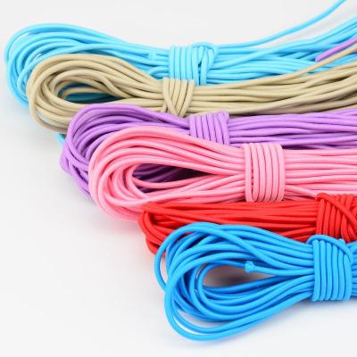 China Amazon Sustainable Hot Sale Colored 1 Mm Round Rope Latex Rubber Dog Collar Para Elastic Cotton Twine Rope Macrame Bungee Braided T/T for sale