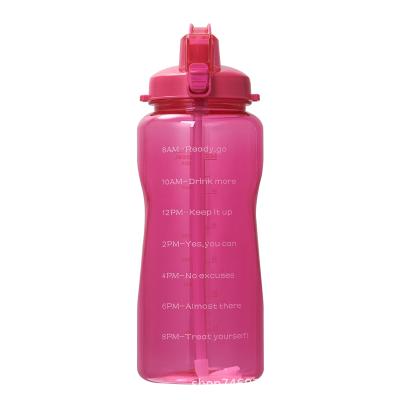 China Sports Water Bottle Half Gallon Water Bottle With Straw And Time Marker Large Capacity Sports Motivational Water Jug for sale