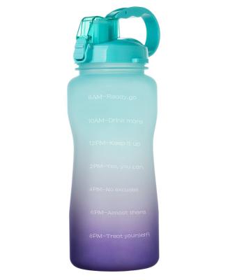 China Sports Water Bottle Half Gallon Water Bottle With Straw And Time Marker Large Capacity Sports Motivational Water Jug for sale