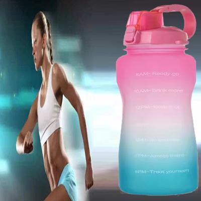 China Sports Water Bottle Half Gallon Water Bottle With Straw And Time Marker Large Capacity Sports Motivational Water Jug for sale