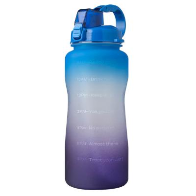 China Sports Water Bottle Half Gallon Water Bottle With Straw And Time Marker Large Capacity Sports Motivational Water Jug for sale