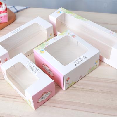 China Foam 2 Pcs 3 Pcs Chiffon Window Cake Cardboard Roll Baking Packaging Box Recyclable Small Piece for sale