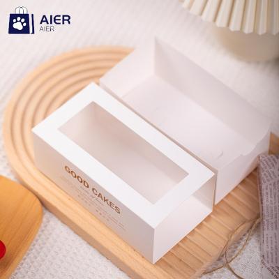 China Recycled Materials Dream Muffin Wrap Drawer Cardboard Box Napkin Wrap Box Cake Log Baking Box for sale