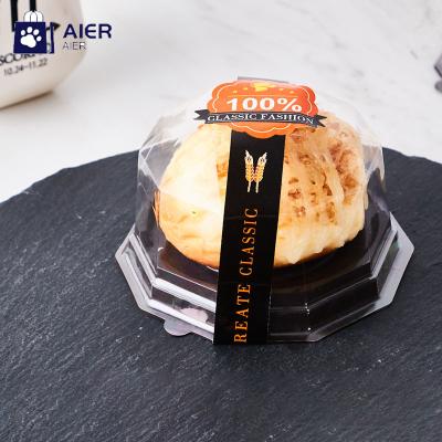 China Recycled Materials Cheese Food Box Cake Mooncake Transparent Cake Around Doggie Box Pastries Cheese Box for sale