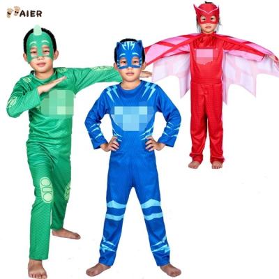 China Wholesale Halloween Polyester In Running Superhero Cape And Mask Costumes For Kids Set for sale