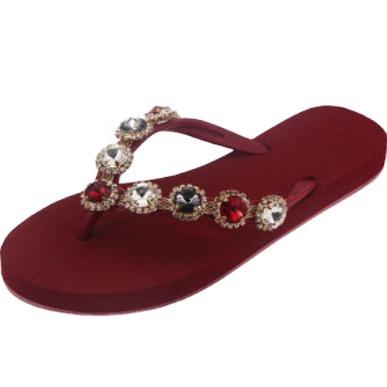 China New Fashion Anti-slippery Gem Design Summer Cool Shiny Flip Collapses Slipper Sandals Women for sale