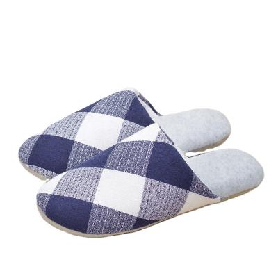 China New Fashion Trend Plaid Toe Couples Stylish Men Women's Warm Bag Bedroom Slippers for sale