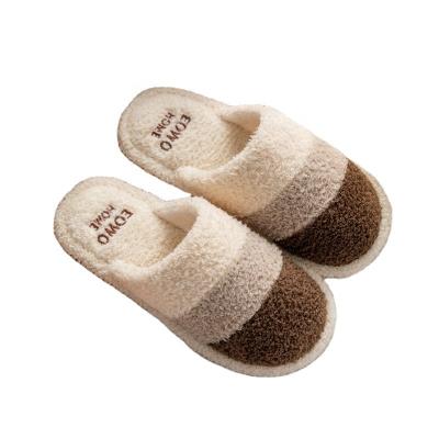 China Lovely Cotton Women's Fashion Trend Flat Soft Plush Home Slippers Winter Female Unisex Slippers for sale