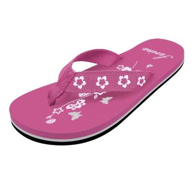 China New Arrival Customized Logo Anti-slippery Flowers Printed Girls Flip Flops Slippers For Kids for sale