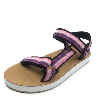 China Latest Design Multicolor Anti-slippery Factory Adjustable Strap Sports Woman Sandals Shoes Summer Flat for sale