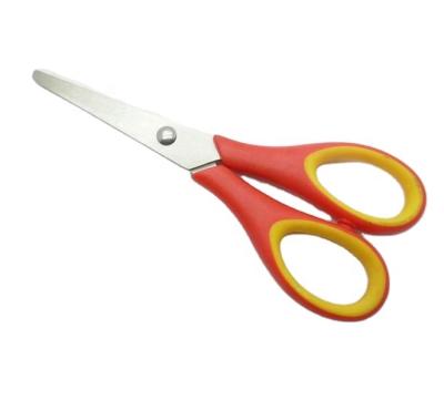 China Universal cutting stainless steel material blade with plastic type plastic handle small size cheap plastic scissors kids scissors for sale