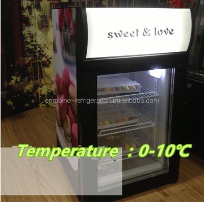 China LC-40 Mini Double-temperature Glass Door Refrigerator Glass Showcase for sale