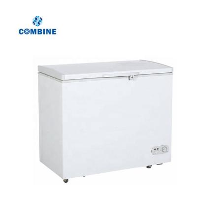 China Single-temperature open door top chest freezer 250L with glass and exterior condenser for sale